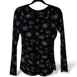 Semantiks Black and White Floral Long Sleeve Top